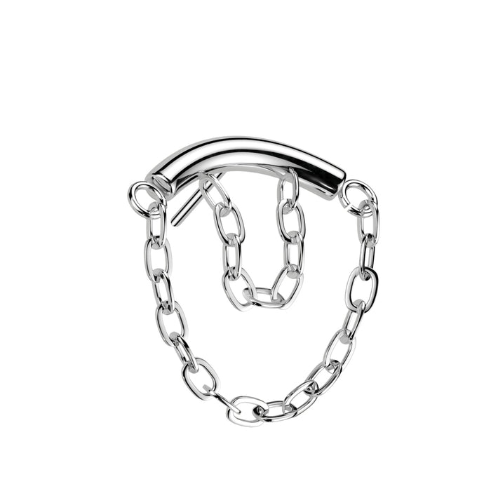 Silver Double Chain Threadless Top