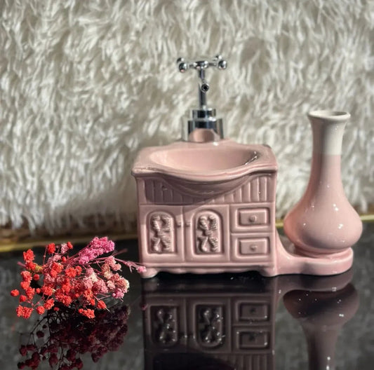 Sink Shaped Soap Dispenser With Attached Vase