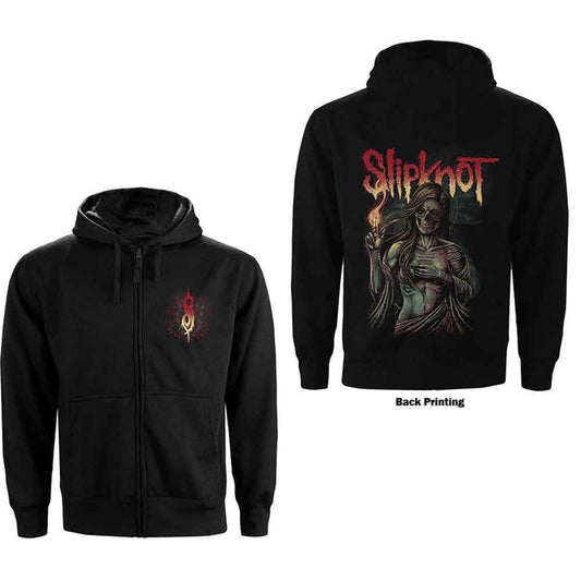 SLIPKNOT - BURN ME AWAY - Zipped Hoodie Black (Back Print)