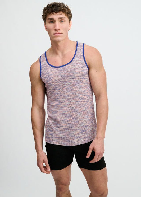 SPACE DYE TEXTURED KNIT TANK