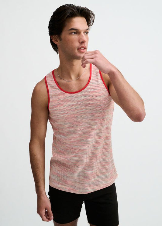SPACE DYE TEXTURED KNIT TANK