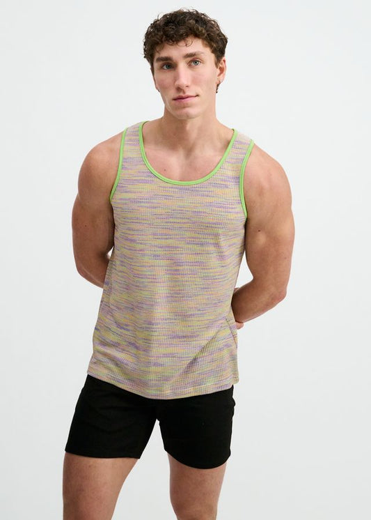 SPACE DYE TEXTURED KNIT TANK