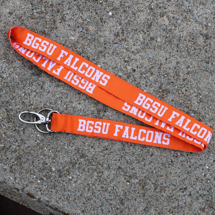 Spirit BGSU Falcons ORANGE/WHITE Lobster Claw Lanyard