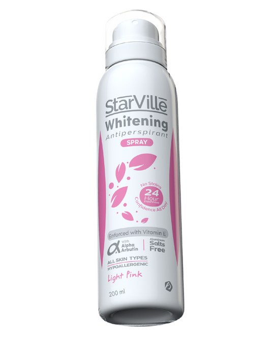 Starville Whitening Antiperspirants Spray Light Pink 200 ml - ستار فيل وايتنينج أنتيبرسبيرانت سبراي لايت بينك 200 مل