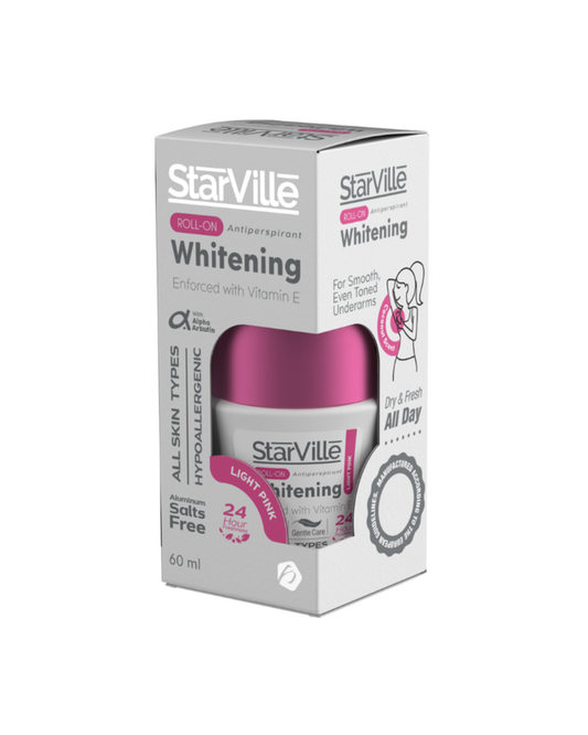 Starville Whitening Roll on Light Pink with Coconut Scent 60 ml - ستار فيل وايتنينج رول أون لايت بينك برائحة جوز الهند 60 مل