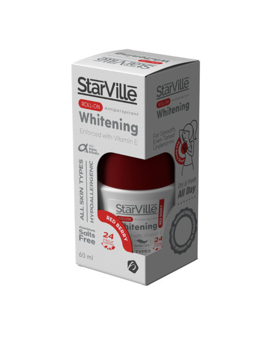 Starville Whitening Roll on Redberry Scent 60 ml - ستار فيل وايتنينج رول أون برائحة التوت الأحمر 60 مل