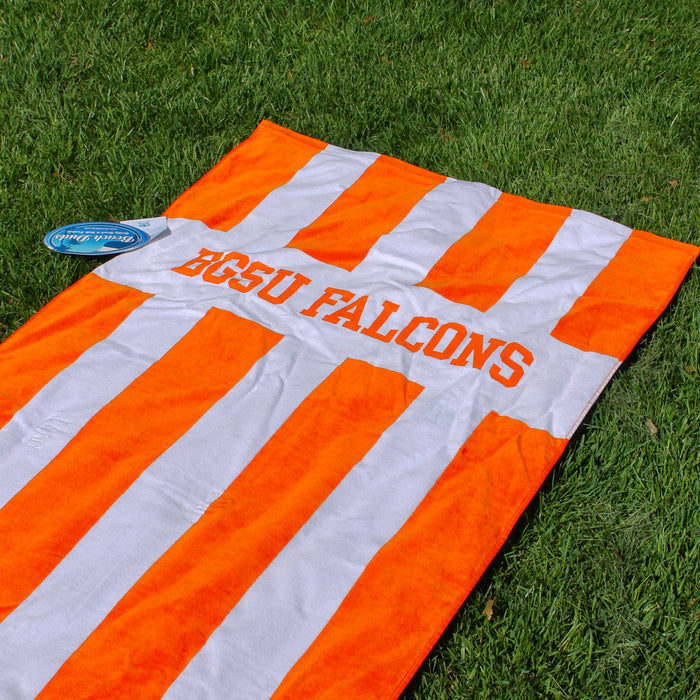 Storm Duds BGSU Cabana Rugby Stripe 30x60 Beach Towel