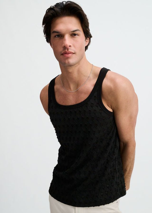 STRETCH RIPPED KNIT TANK