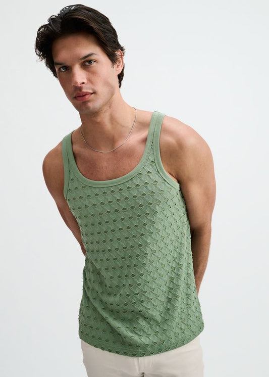 STRETCH RIPPED KNIT TANK