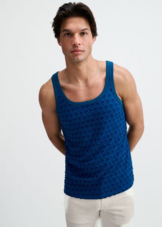 STRETCH RIPPED KNIT TANK