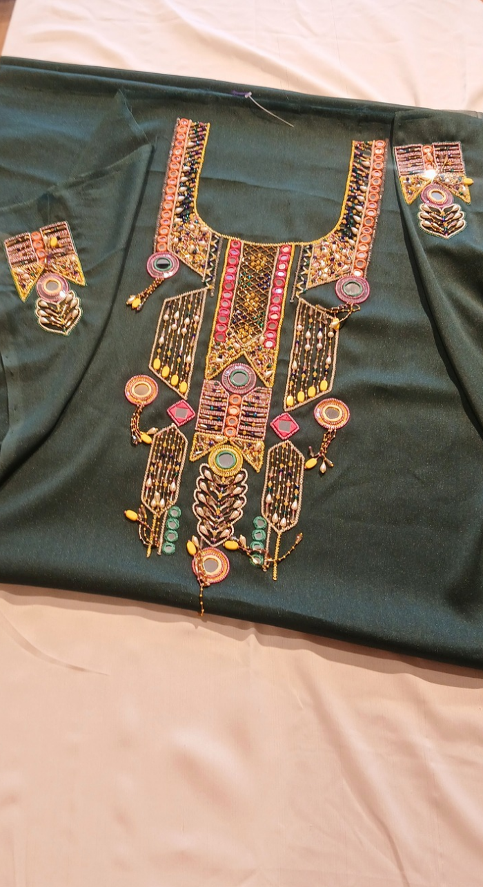 Sunehri Raag Cutdana & Sequins Work Unstitched Suit