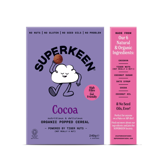 SUPERKEEN Cacao Tiger Nut Popped Cereal Balls 240g