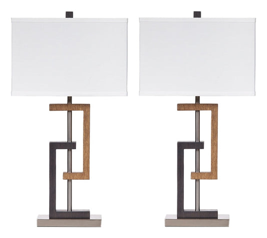Syler L405284 BrownSilver Finish Poly Table Lamp 2CN