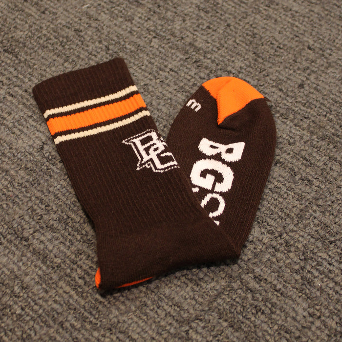 TCK Peekaboo BGSU Bottom Throwback Crew Sock