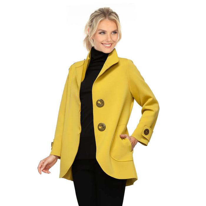 Techno Knit Sculpted Button Jacket in Mustard - 7509J-MST