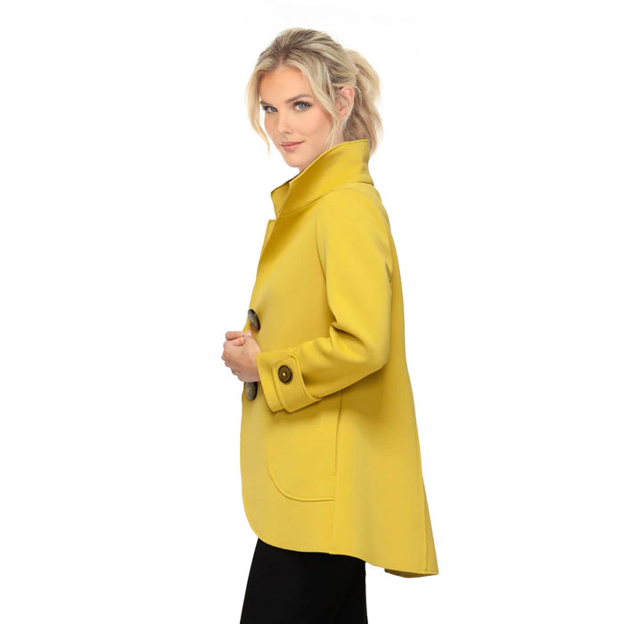 Techno Knit Sculpted Button Jacket in Mustard - 7509J-MST