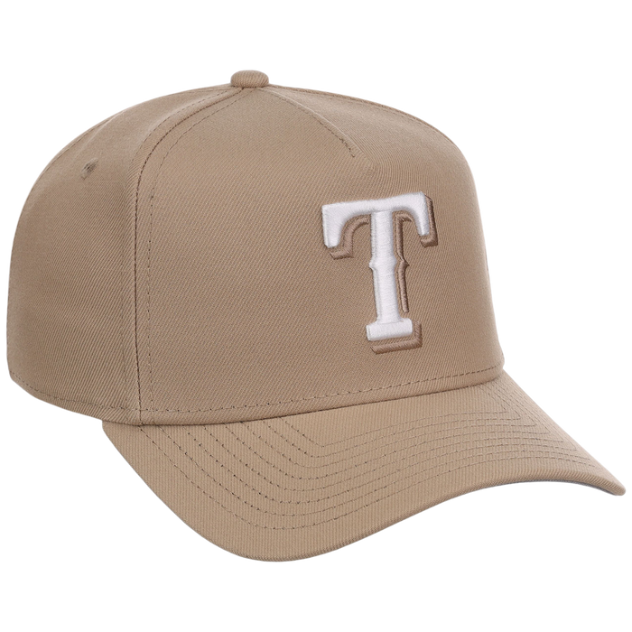Texas Rangers Women's New Era 9FORTY Camel A-Frame