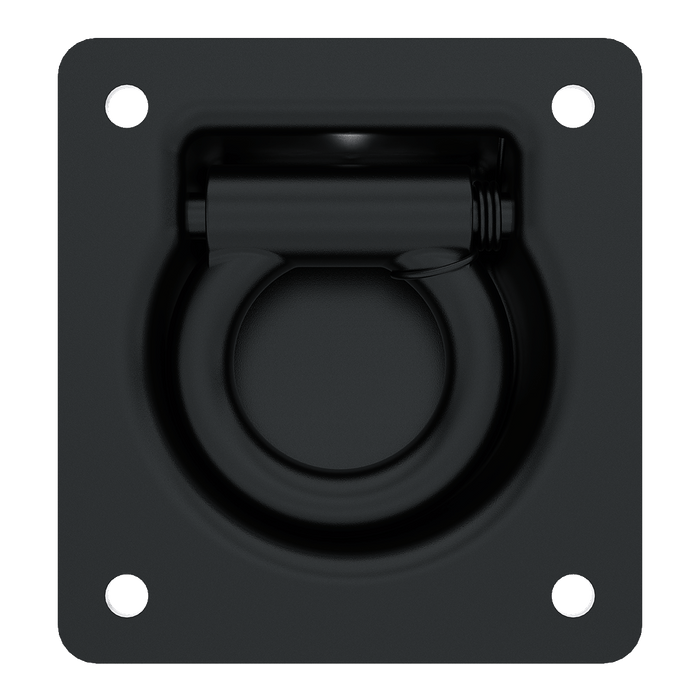 Black Tie Down Roping Eye with Spring Loaded Ring, front side
