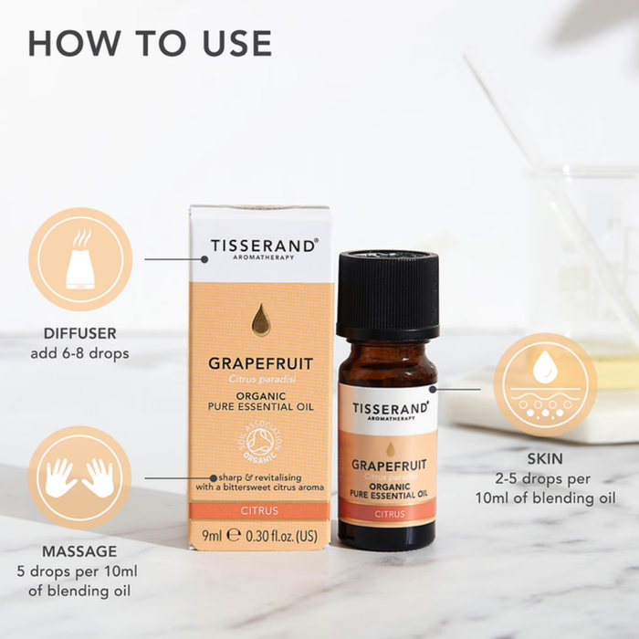 Tisserand Organic Grapefruit Essential Oil 9ml