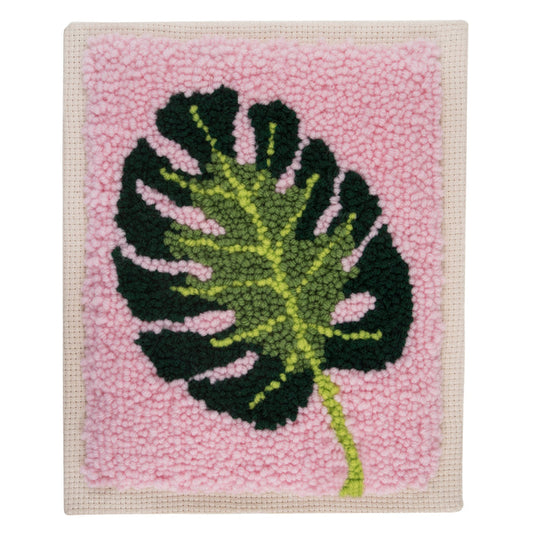 Trimits Punch Needle Kit Floss and Hoop: Cheese Plant, 15.2cm Diameter, Includes Embroidery Floss, Hoop, Fabric, Punch Needle, Instruct...