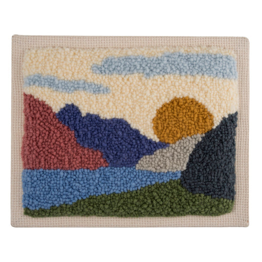 Trimits Punch Needle Kit Floss and Hoop: Landscape, 15.2cm Diameter, Includes Embroidery Floss, Hoop, Fabric, Punch Needle, Instruction...