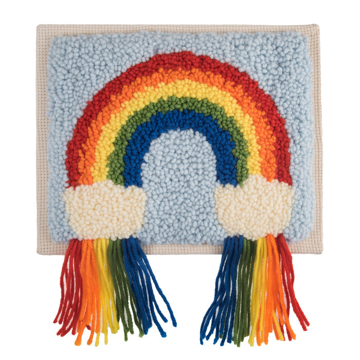 Trimits Punch Needle Kit Floss and Hoop: Rainbow, 15.2cm Diameter, Includes Embroidery Floss, Hoop, Fabric, Punch Needle, Instructions...