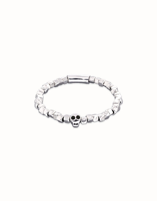 silver bracelet with skull