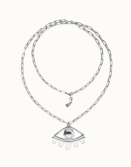 silver necklace with eye