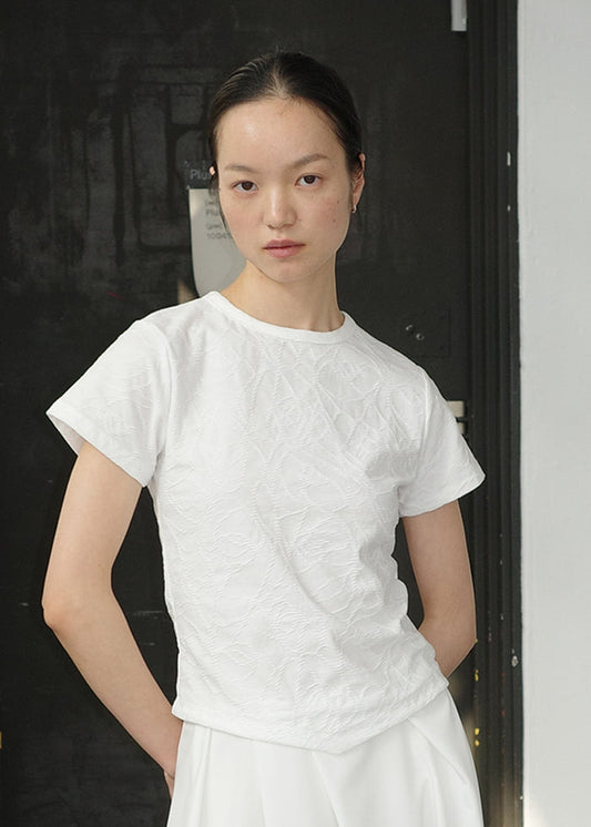 V - CUT T -WHITE