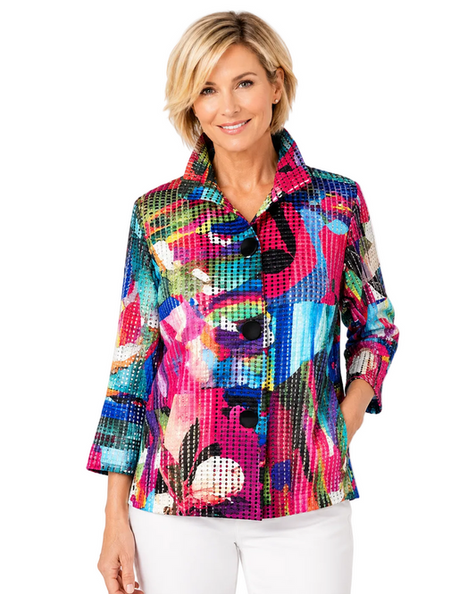 Vibrant Abstract Art-Print Jacket - 2430 - Size XXL Only!