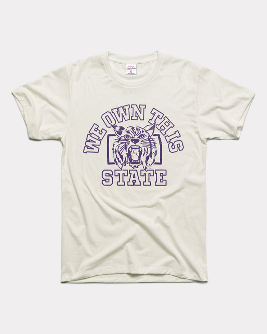 White We Own This State Kansas State Wildcats Vintage T-Shirt