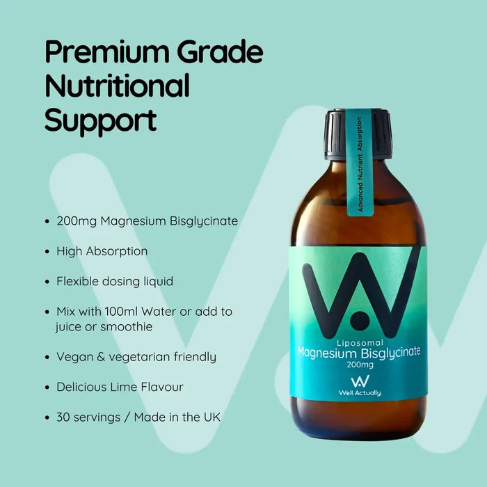 Well Actually Liposomal Magnesium Bisglycinate 200mg