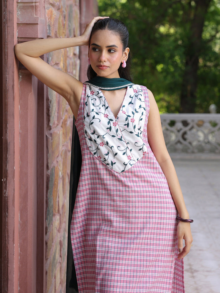 Women's Cotton Embroidered Kurta Set with Dupatta