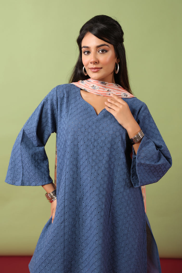 Women’s Cotton Kurta and Farshi Salwar with Dupatta