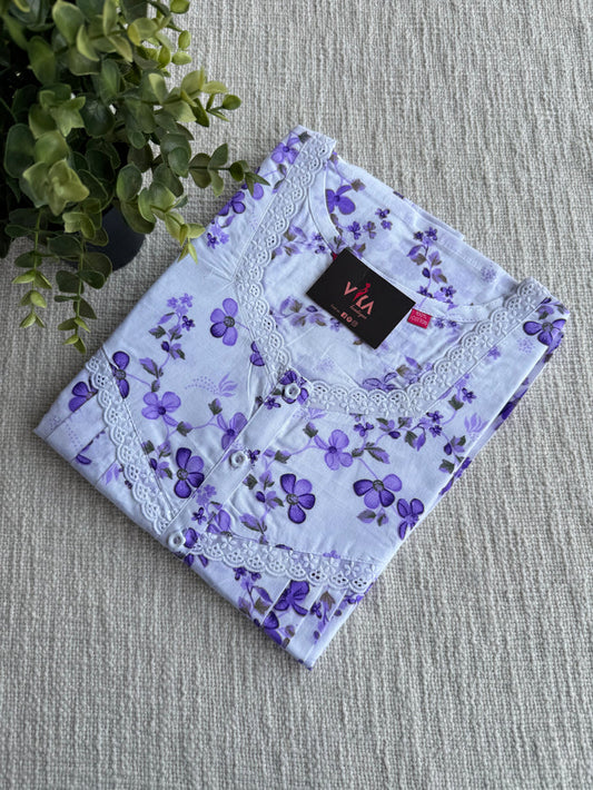 XL size printed cotton nighty